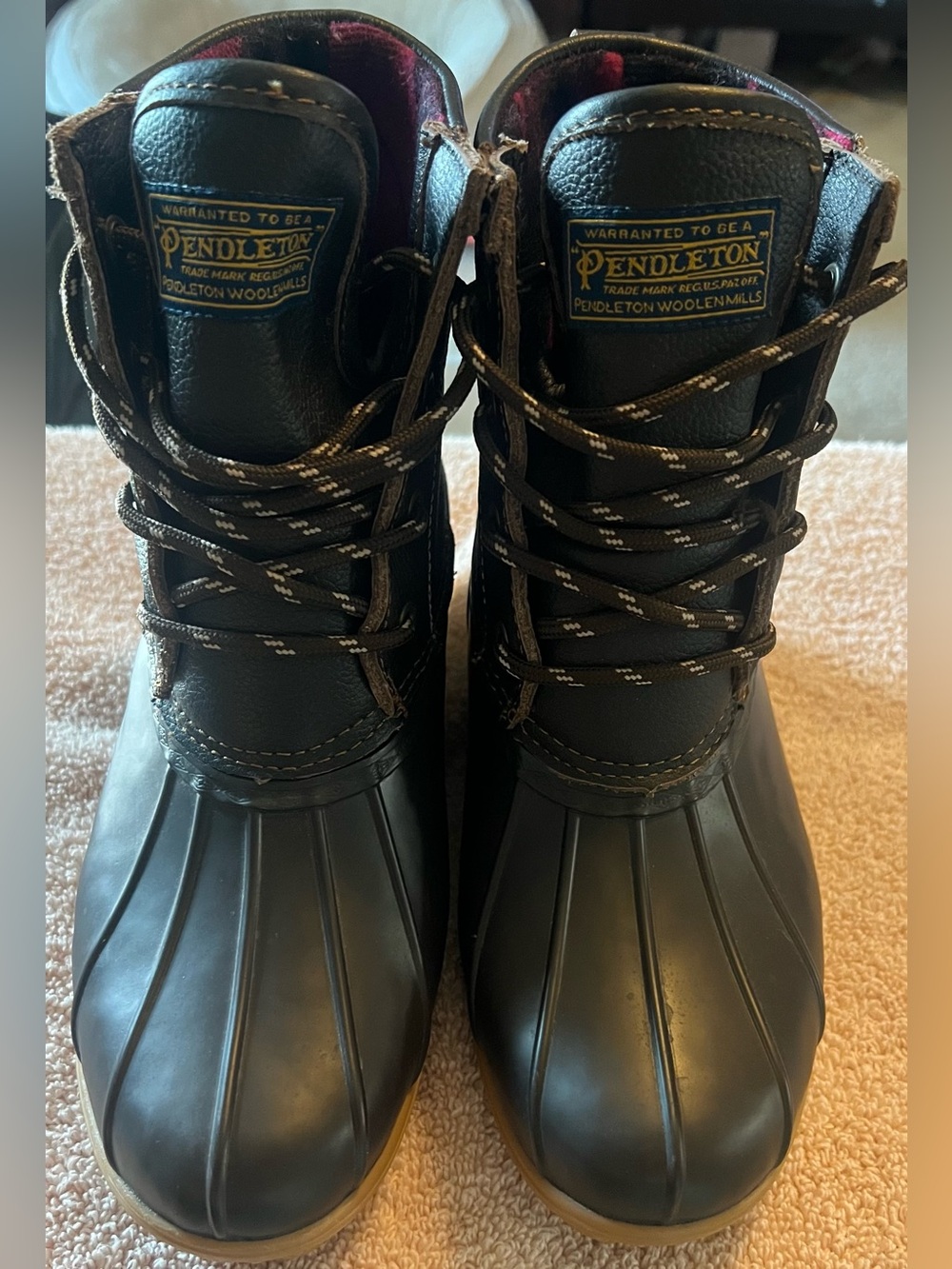 Pendleton Leather upper Short Brown Duck Boots Women Size 7